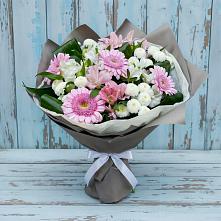 Букет цветов из:  Герберы, Альстромерии и Хризантемы в Никольске