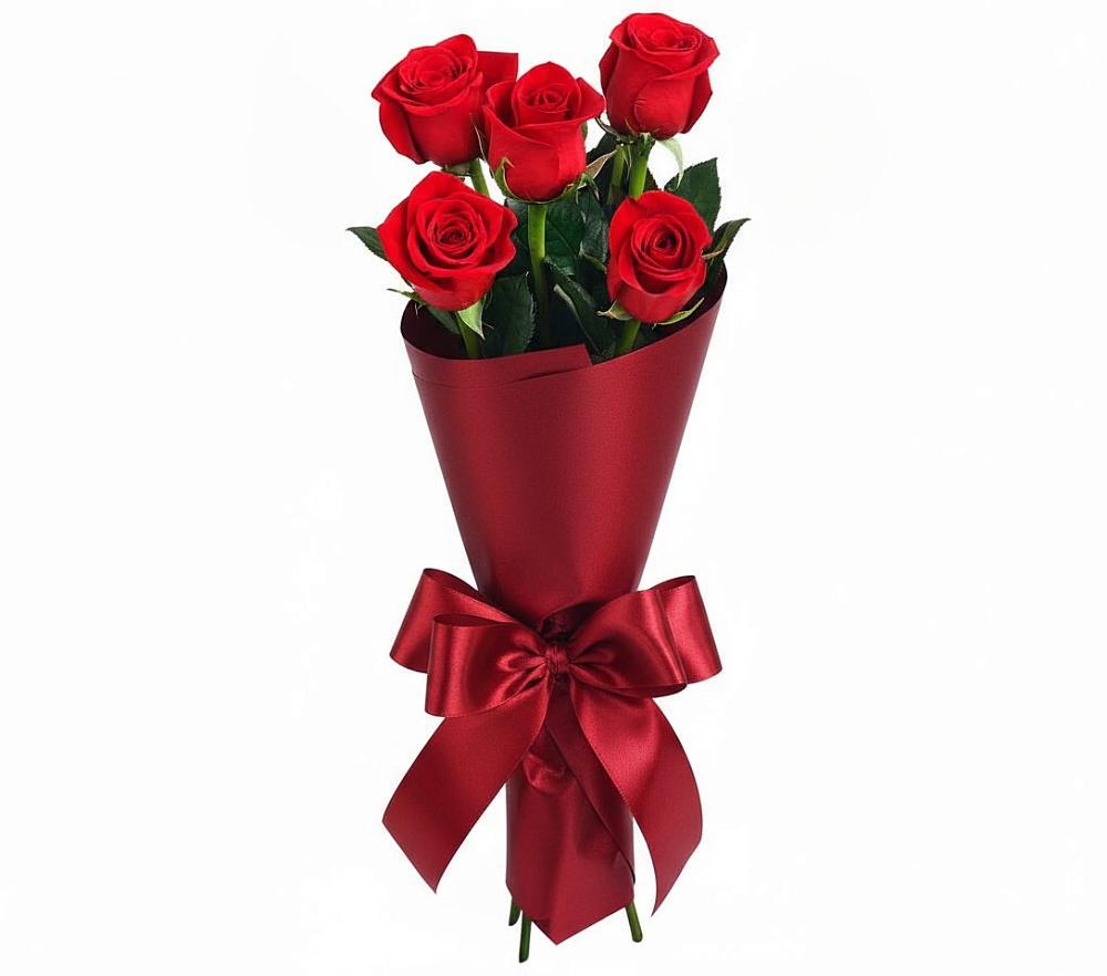 Букет 5 Красных роз Эдлесс Лав в Никольске