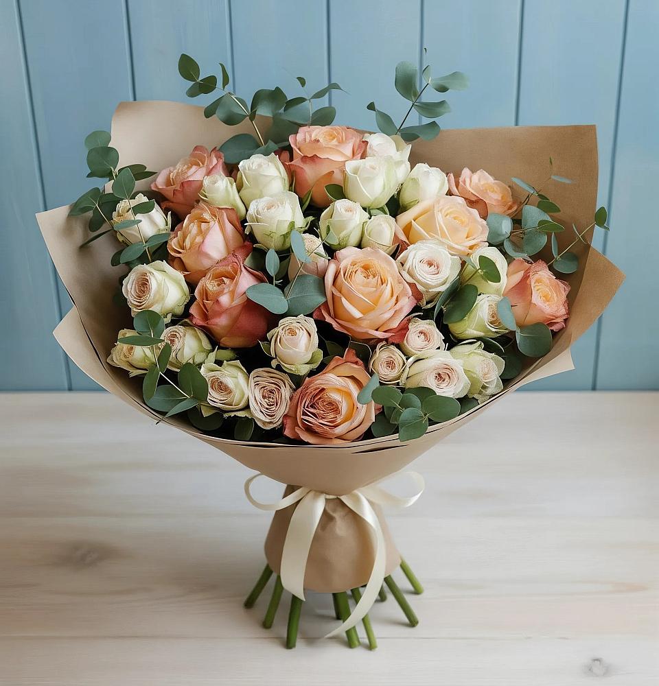 Букет цветов из: Альстромерии и Розы в Никольске