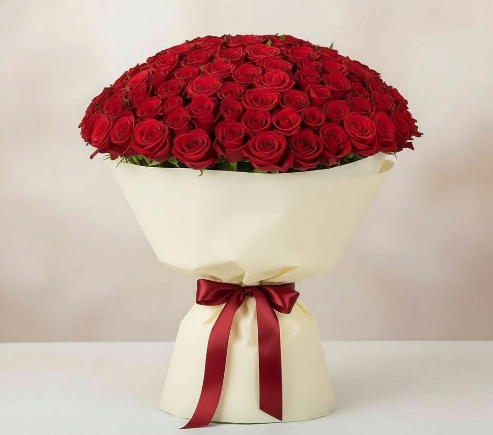 Букет 101 Красная роза Милано в Никольске