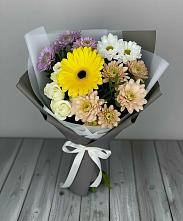 Букет цветов из:  Розы, Герберы и Хризантемы #REPLACE_PRED# Никольске