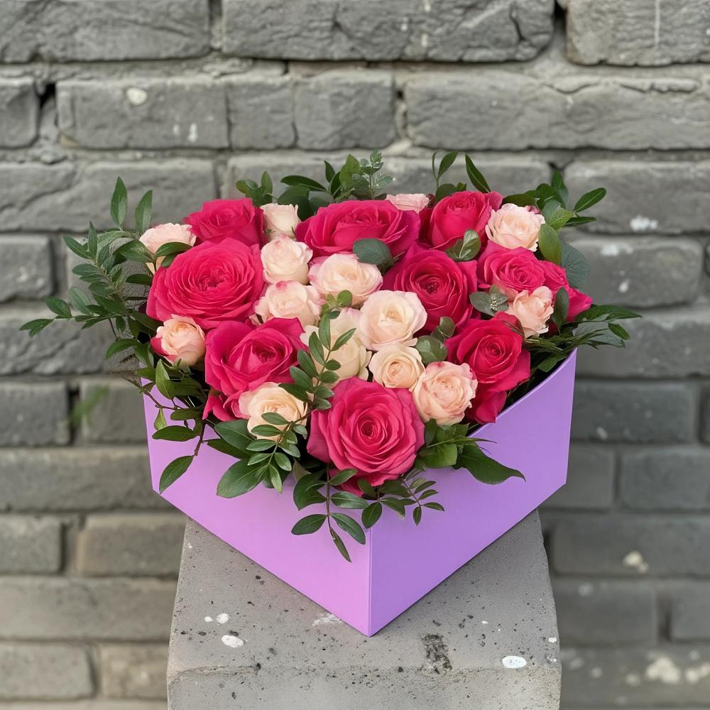 Цветочная композиция из Розы в коробке в Никольске