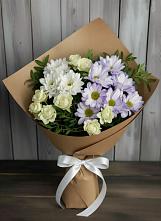 Букет цветов из:  Хризантемы и Розы в Никольске