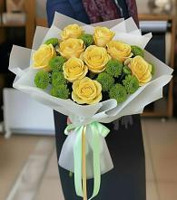 Букет цветов из:  Хризантемы и Розы в Никольске