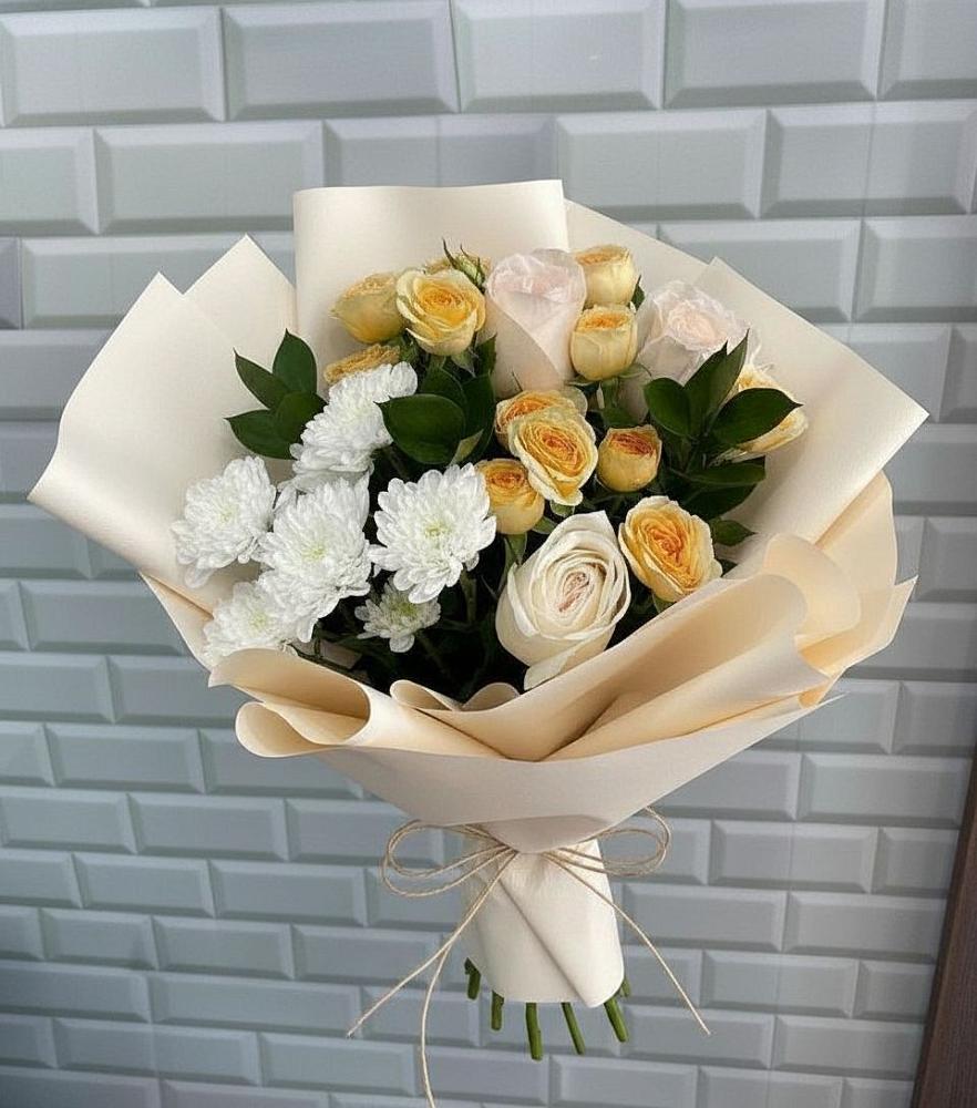 Букет цветов из: Розы и Хризантемы в Никольске