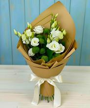 Букет цветов из:  Хризантемы и Лизиантусы #REPLACE_PRED# Никольске