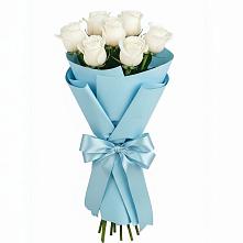 Букет 7 белых роз Проуд в Никольске