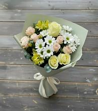 Букет цветов из:  Альстромерии, Розы и Хризантемы в Никольске